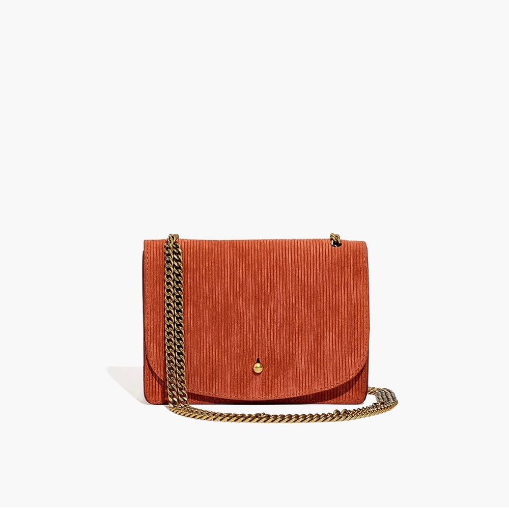 Madewell The Chain Crossbody Bag in Corduroy Suede